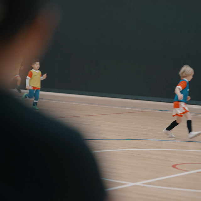 Kids playing soccer