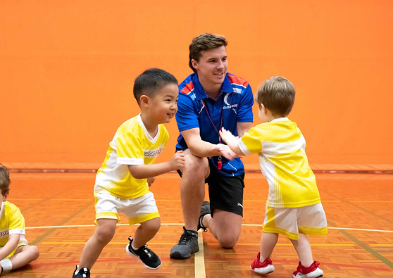 Child playing soccer