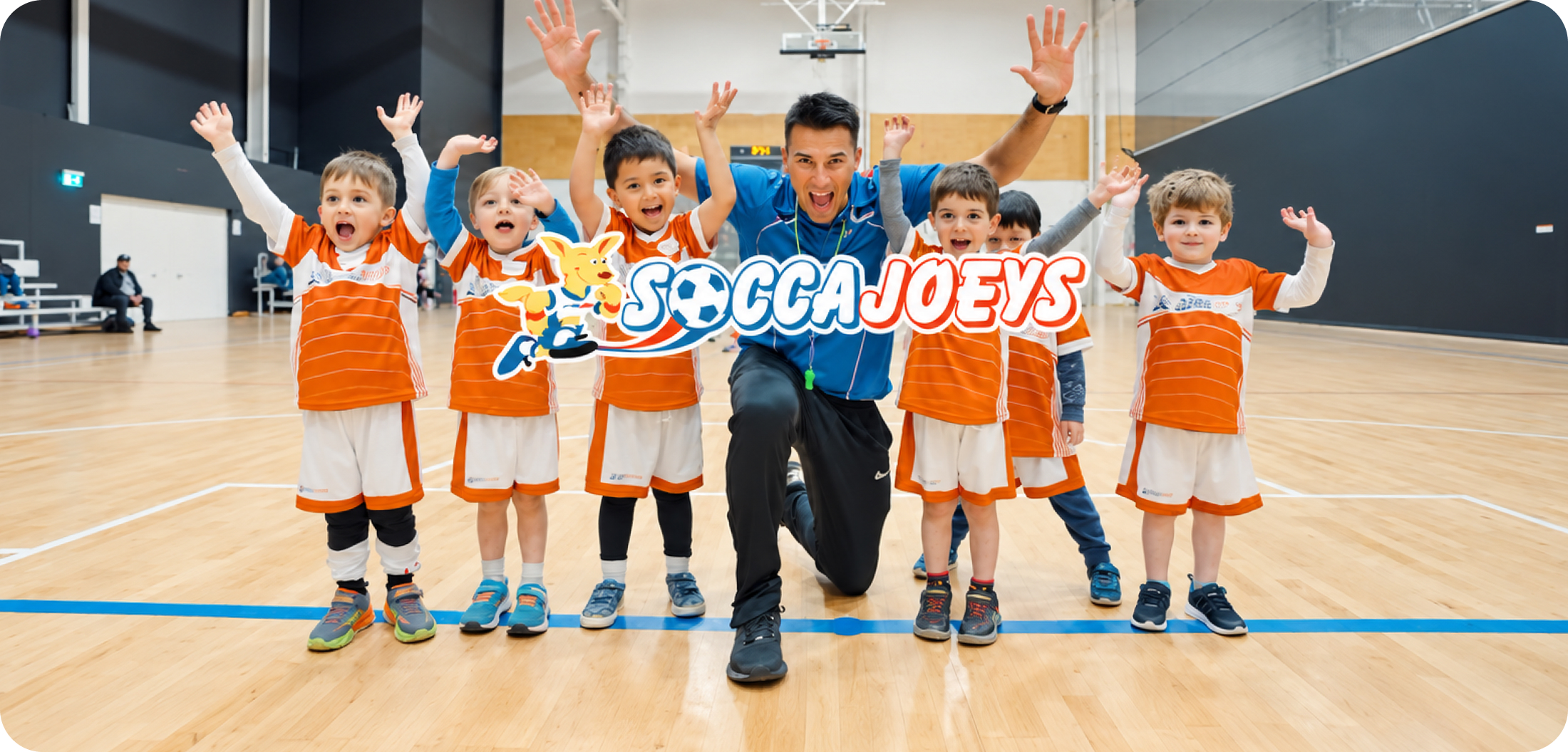 Soccajoeys coach with kids